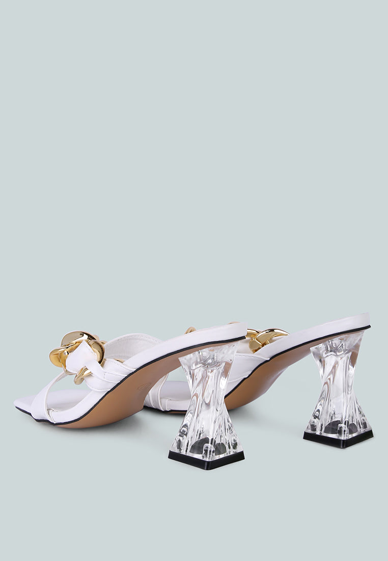 Wandy Link Chain Embellished Sandals - Glamourous Grace