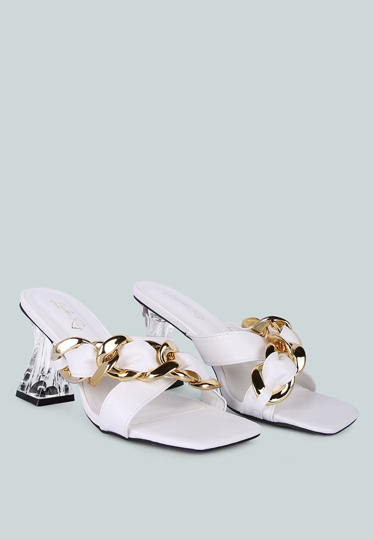 Wandy Link Chain Embellished Sandals - Glamourous Grace