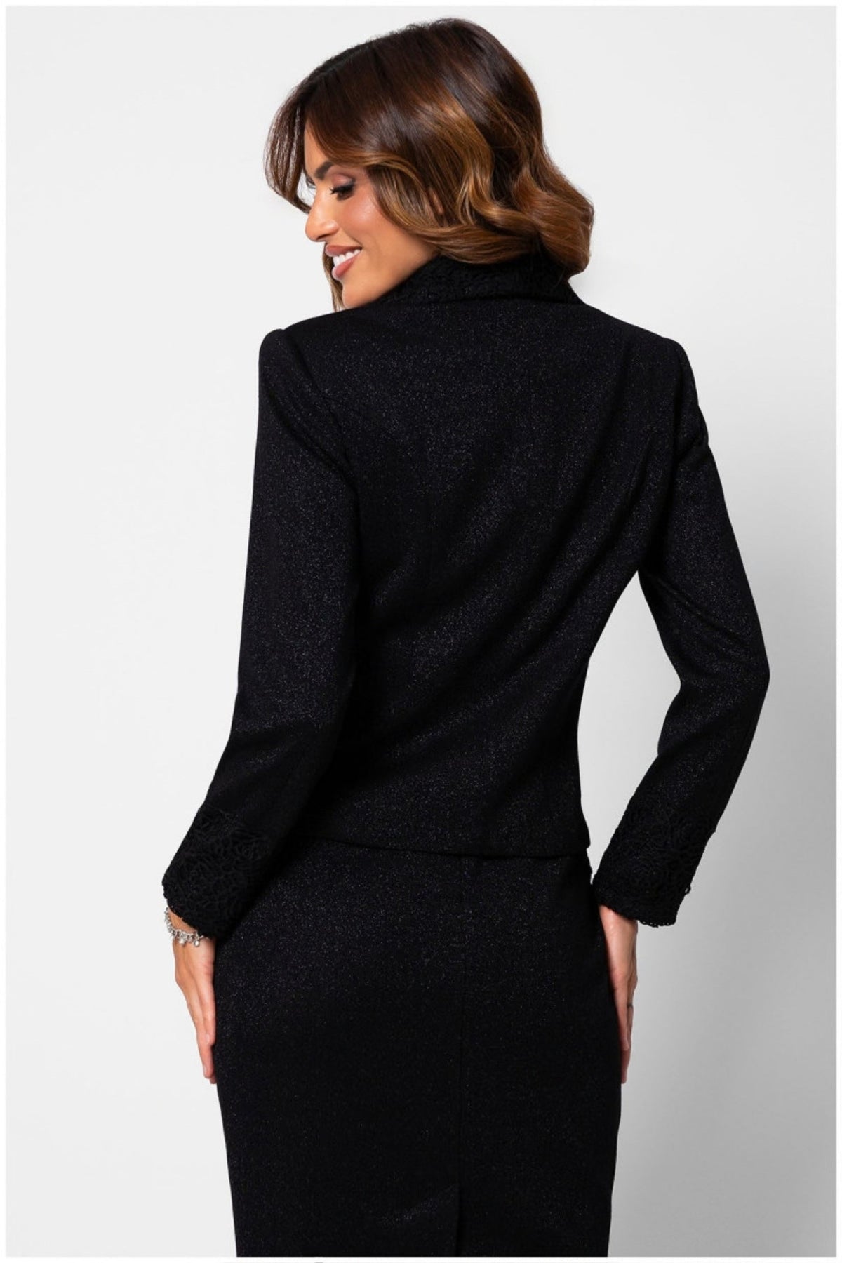 Black Tailored Lace Blazer, Jody