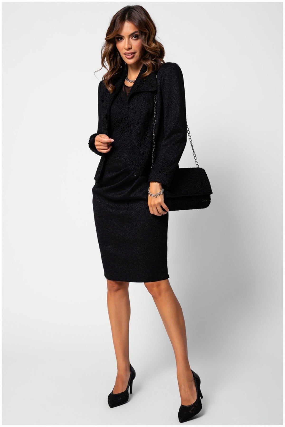 Black Tailored Lace Blazer, Jody