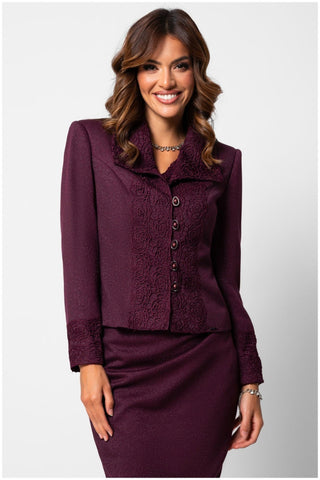 Burgundy Tailored Lace Blazer, Jody