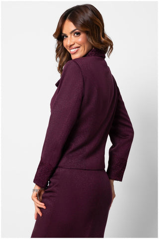 Burgundy Tailored Lace Blazer, Jody