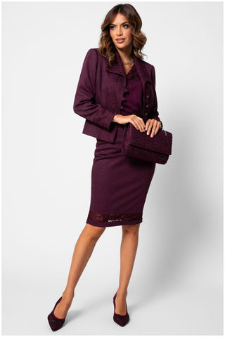 Burgundy Tailored Lace Blazer, Jody