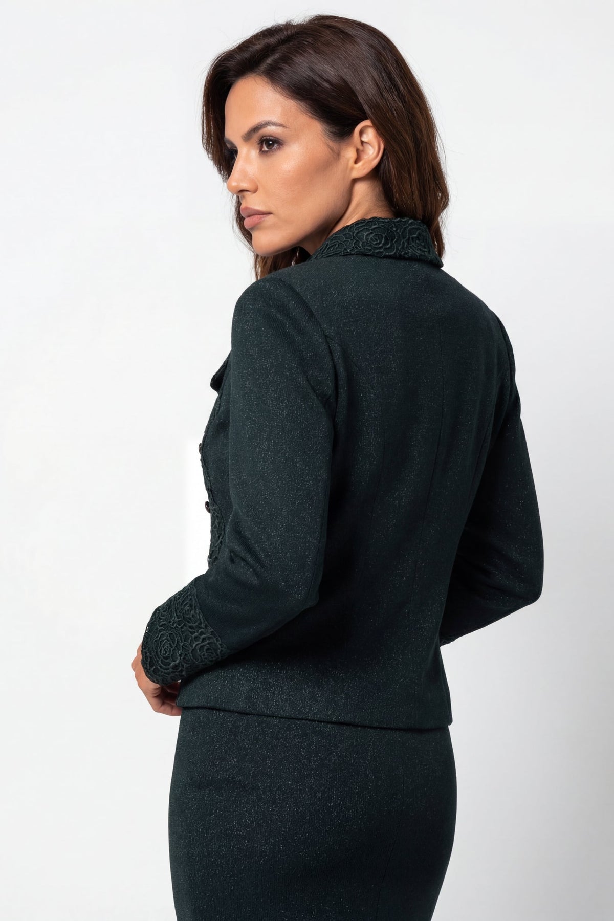 Green Tailored Lace Blazer, Jody