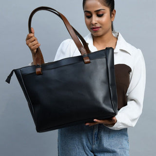Portland Leather Tote with Zipper - Glamourous Grace