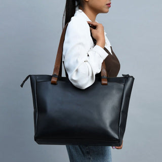 Portland Leather Tote with Zipper - Glamourous Grace