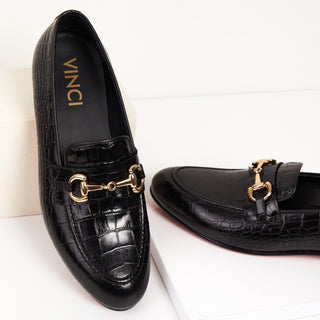 The Monaco Black Leather Men Shoe Bit Loafer