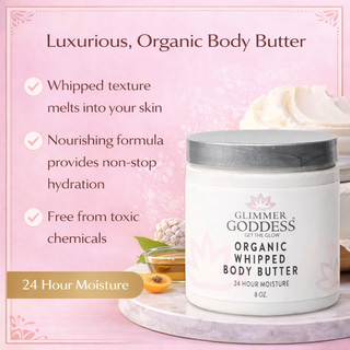 Organic Whipped Body Butter for Extremely Dry Skin 8 oz. - Glamourous Grace