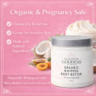Organic Whipped Body Butter for Extremely Dry Skin 8 oz. - Glamourous Grace