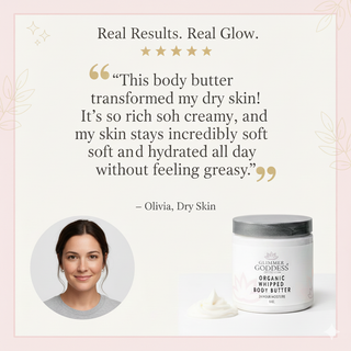 Organic Whipped Body Butter for Extremely Dry Skin 8 oz. - Glamourous Grace