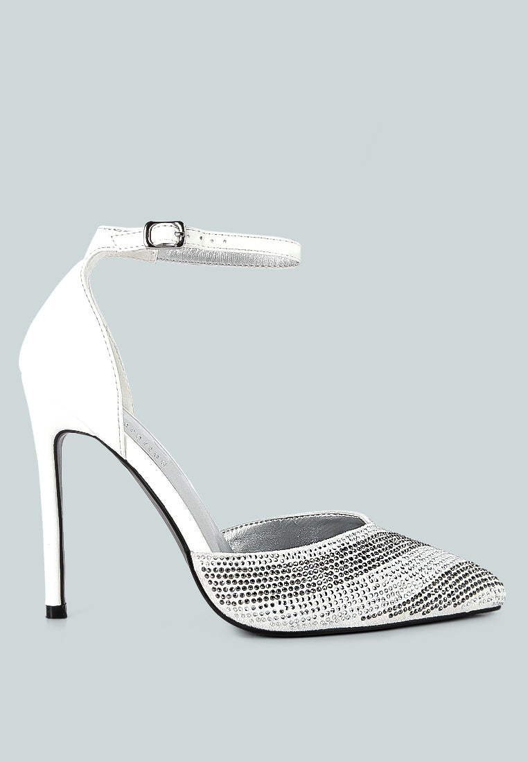 Nobles Rhinestone Patterned Stiletto Sandals - Glamourous Grace