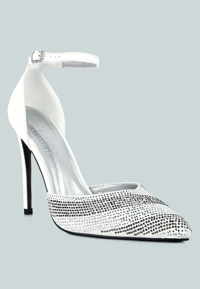 Nobles Rhinestone Patterned Stiletto Sandals - Glamourous Grace