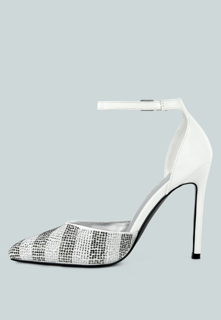 Nobles Rhinestone Patterned Stiletto Sandals - Glamourous Grace