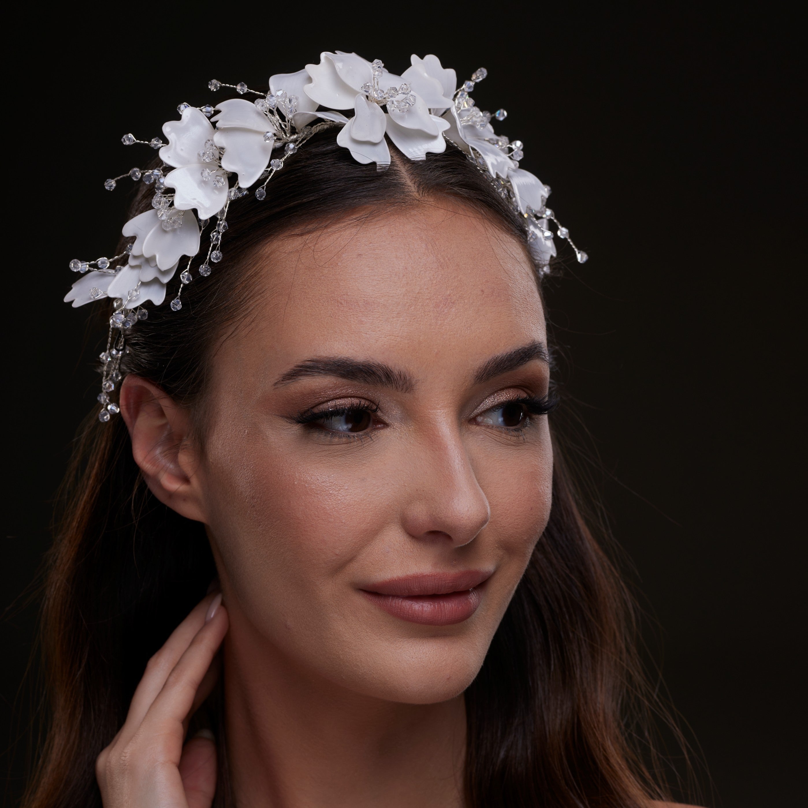 White Floral Hair Vine - Glamourous Grace