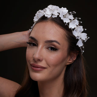 White Floral Hair Vine - Glamourous Grace