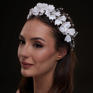 White Floral Hair Vine - Glamourous Grace