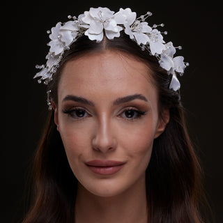 White Floral Hair Vine - Glamourous Grace