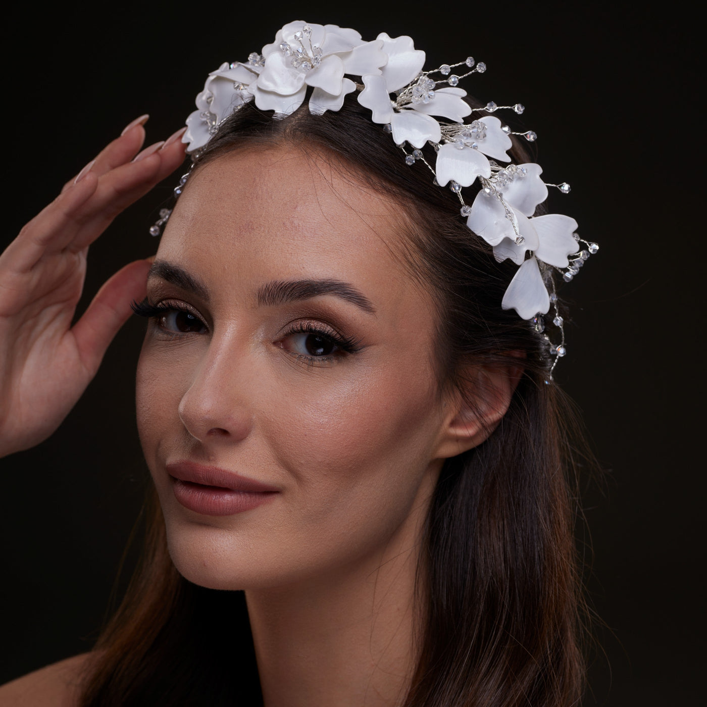 White Floral Hair Vine - Glamourous Grace
