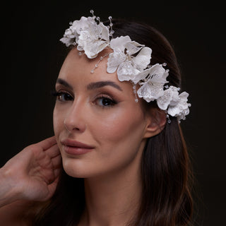White Orchid Hair Vine - Glamourous Grace