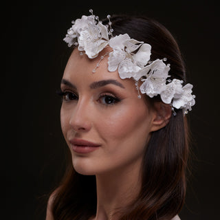 White Orchid Hair Vine - Glamourous Grace