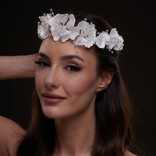 White Orchid Hair Vine - Glamourous Grace