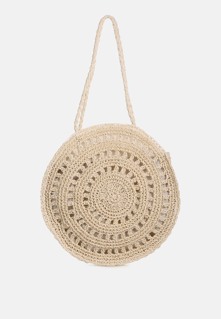 Wild Fiber Handmade Paper Crochet Round Bag - Glamourous Grace