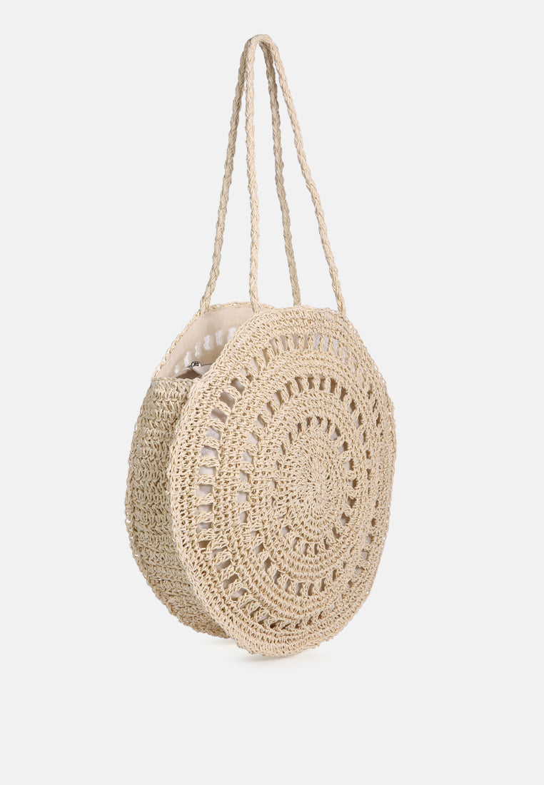 Wild Fiber Handmade Paper Crochet Round Bag - Glamourous Grace