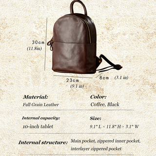 Women Vintage Genuine Leather Backpack, Designer Leather Backpack Purse, Women's Leather Backpack for School