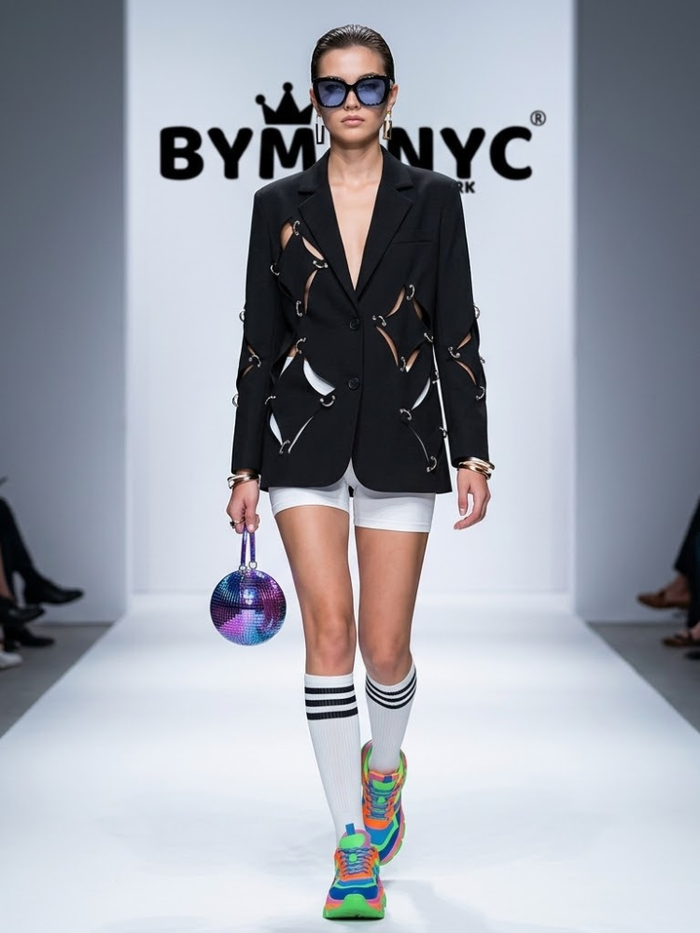 Women's Black Blazer Metal Ring Cutout BYMANYC ® New York CONTEMPORARY EDGY MODERN OUTERWEAR - New Collection