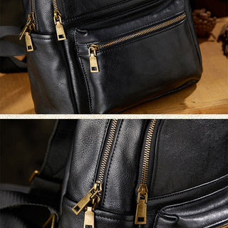 Women's Full Grain Leather Backpack Genuine Leather College Bag for Work or Travel
