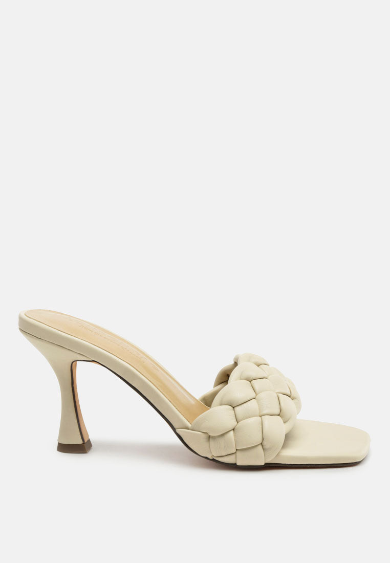 Woven Strap Spool Heeled Sandals - Glamourous Grace