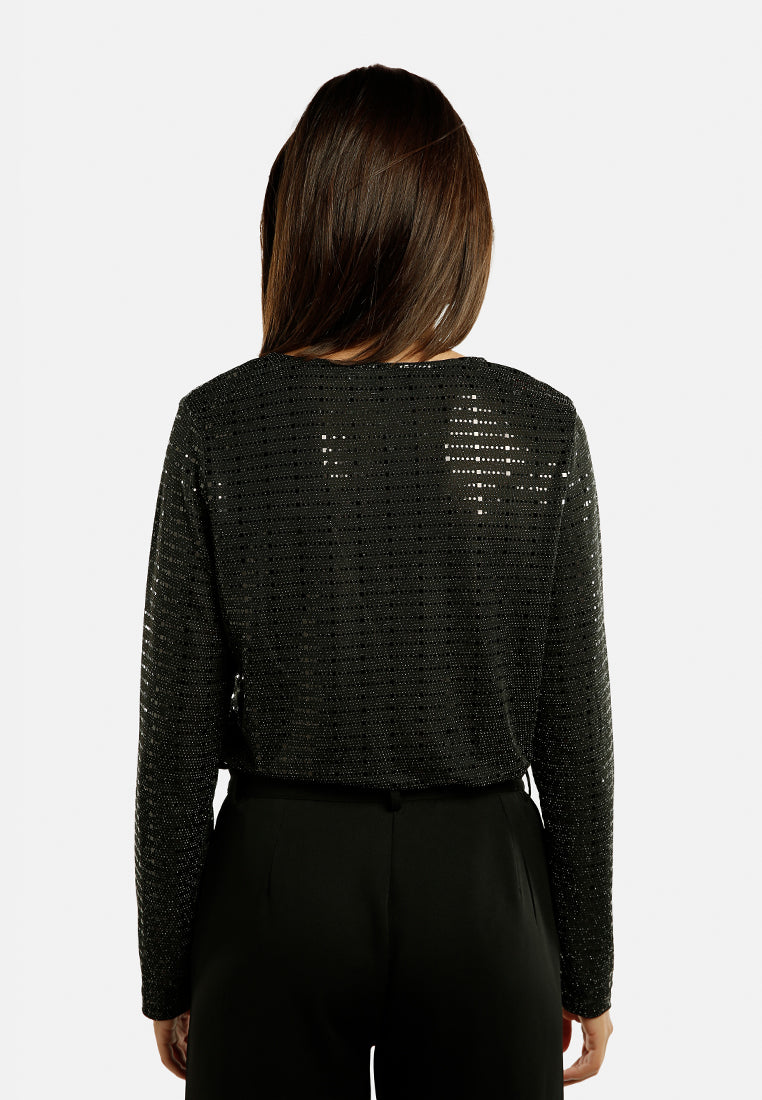 Wrap Around Bodysuit In Black - Glamourous Grace