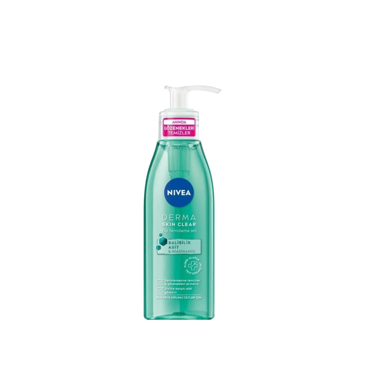 Nivea Derma Skin Clear Anti-Acne Face Cleansing Gel 150ml - Gentle & Effective Skincare - Glamourous Grace