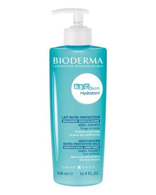 Bioderma Abcderm Hydratant 500ml - Hypoallergenic Baby Moisturizer, Fragrance-Free Skincare for Sensitive Skin - Glamourous Grace