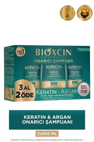 Bioxcin Keratin Argan Oil Shampoo: Repair & Hydrate Dry, Damaged Hair | Strengthens & Nourishes (300ml) - Glamourous Grace