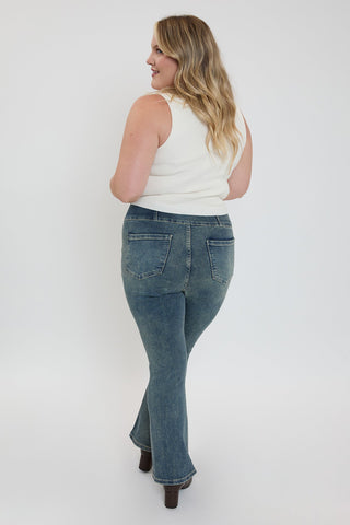 Women's Plus 3-Button Premium Stretch Bootcut Jeans - Glamourous Grace