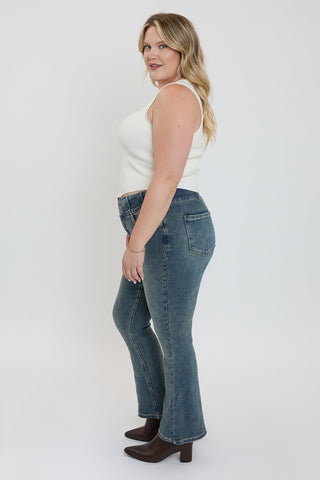 Women's Plus 3-Button Premium Stretch Bootcut Jeans - Glamourous Grace