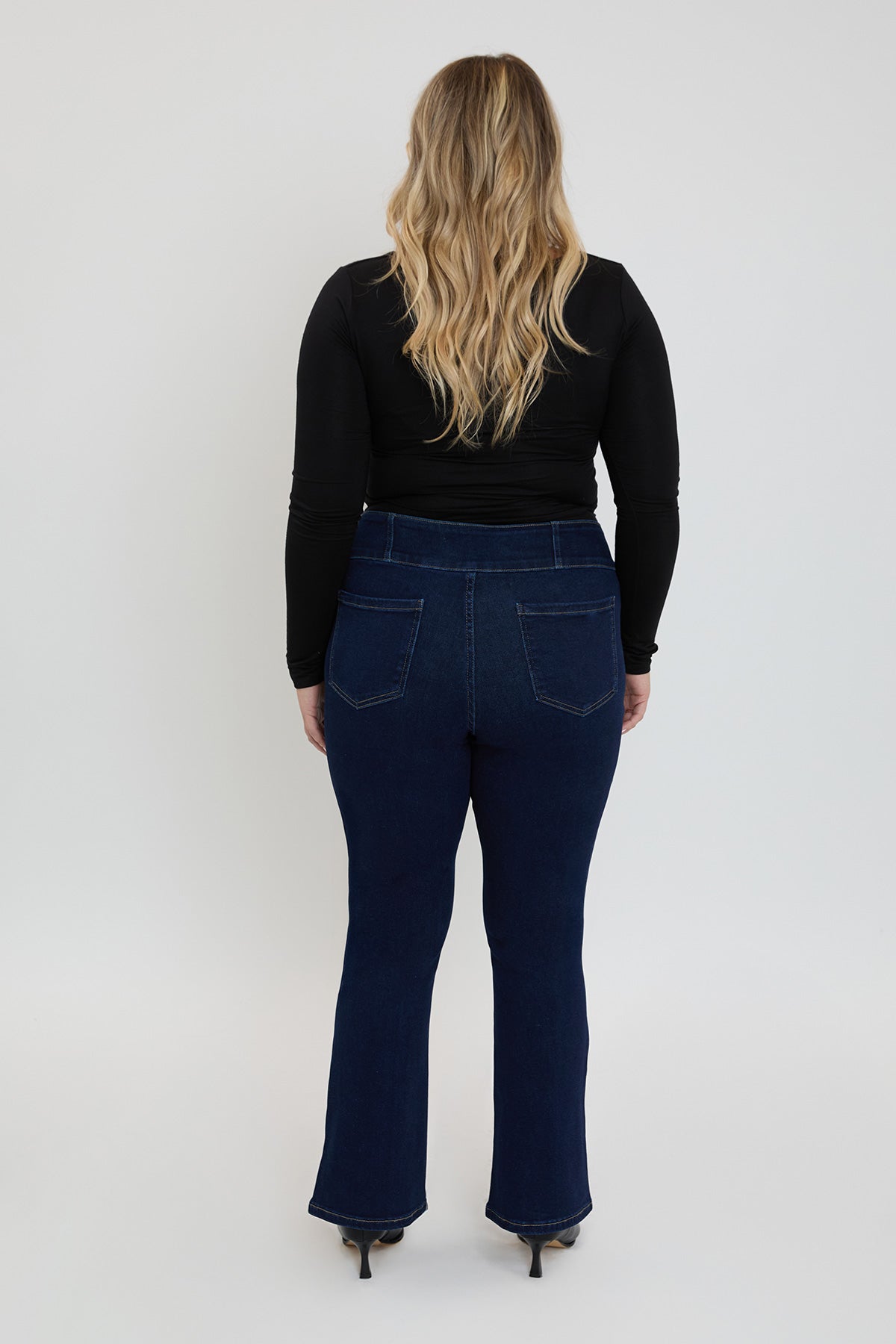 Women's Plus 3-Button Premium Stretch Bootcut Jeans - Glamourous Grace