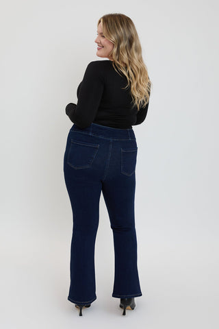 Women's Plus 3-Button Premium Stretch Bootcut Jeans - Glamourous Grace