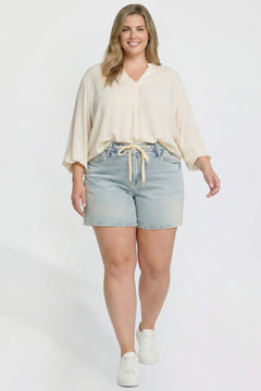 Women's Plus Luxe Tie Front Shorts