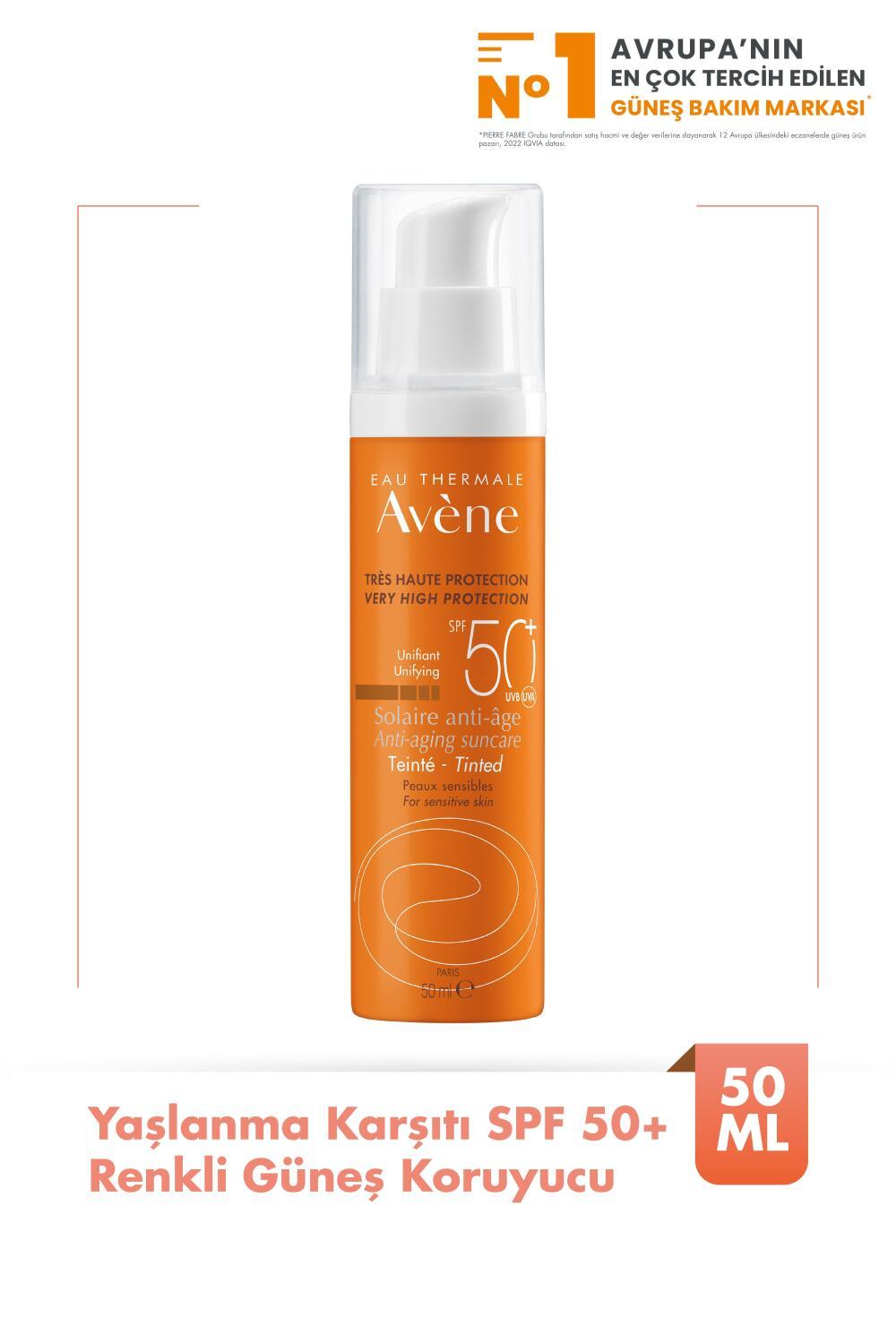 Avene Anti-Aging SPF 50+ Tinted Sunscreen - Moisturizing, Anti-Aging Benefits for Sensitive Skin - Glamourous Grace