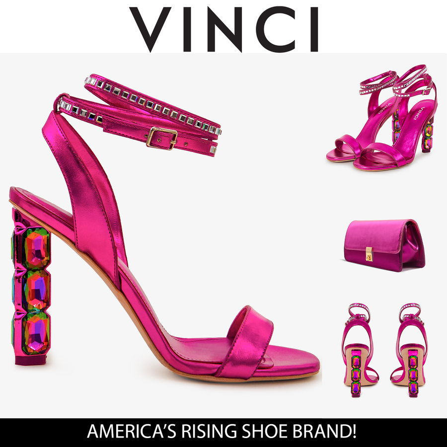The Torola Fuchsia Stony Heel Leather Women Sandal Final Sale! - Glamourous Grace