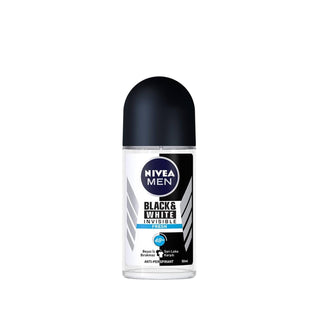 Nivea Men Black & White Invisible Fresh Roll-On Deodorant for Men - 50ml - Long Lasting Freshness - Glamourous Grace