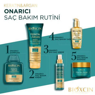 Bioxcin Keratin Argan Repair Shampoo - Nourishing and Repairing Damaged Hair with Keratin, Argan Oil, and Vitamins - Glamourous Grace