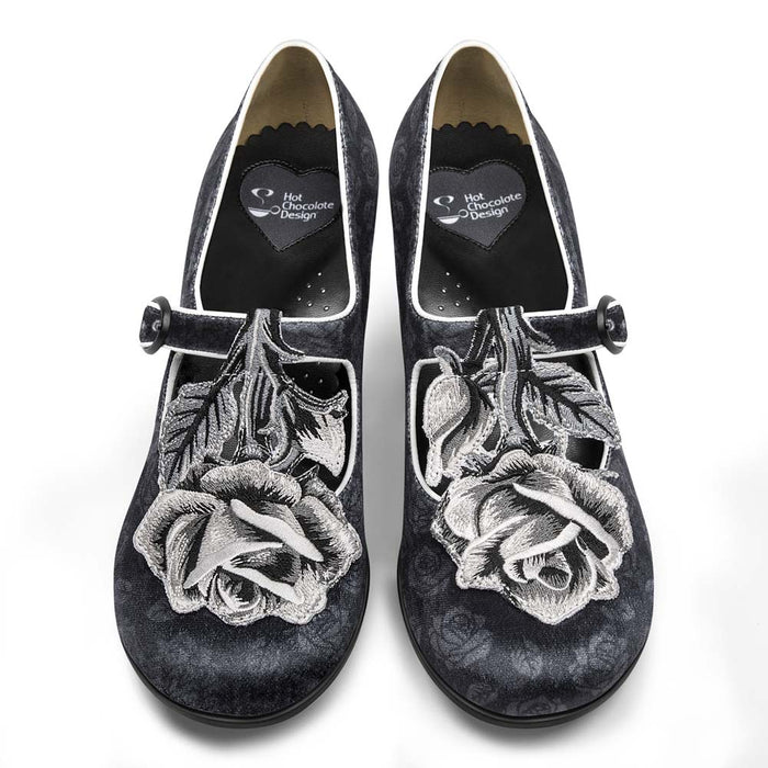 Black Tudor Women's Mary Jane Mid Heels