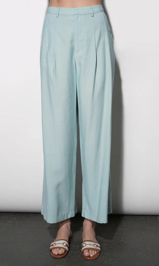 Yuri Sky Blue Wide Leg Pleated Pants