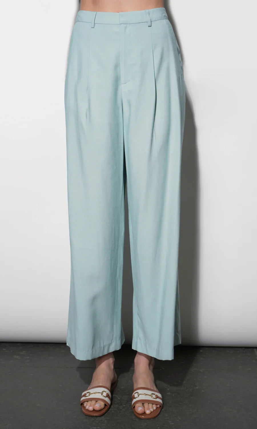 Yuri Sky Blue Wide Leg Pleated Pants