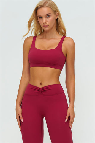 The Lushness V-Back Sports Bra Flared Leggings 2-Piece Set