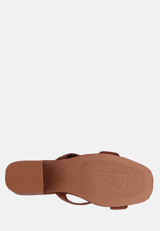Zena Croc Texture Leather Sandal