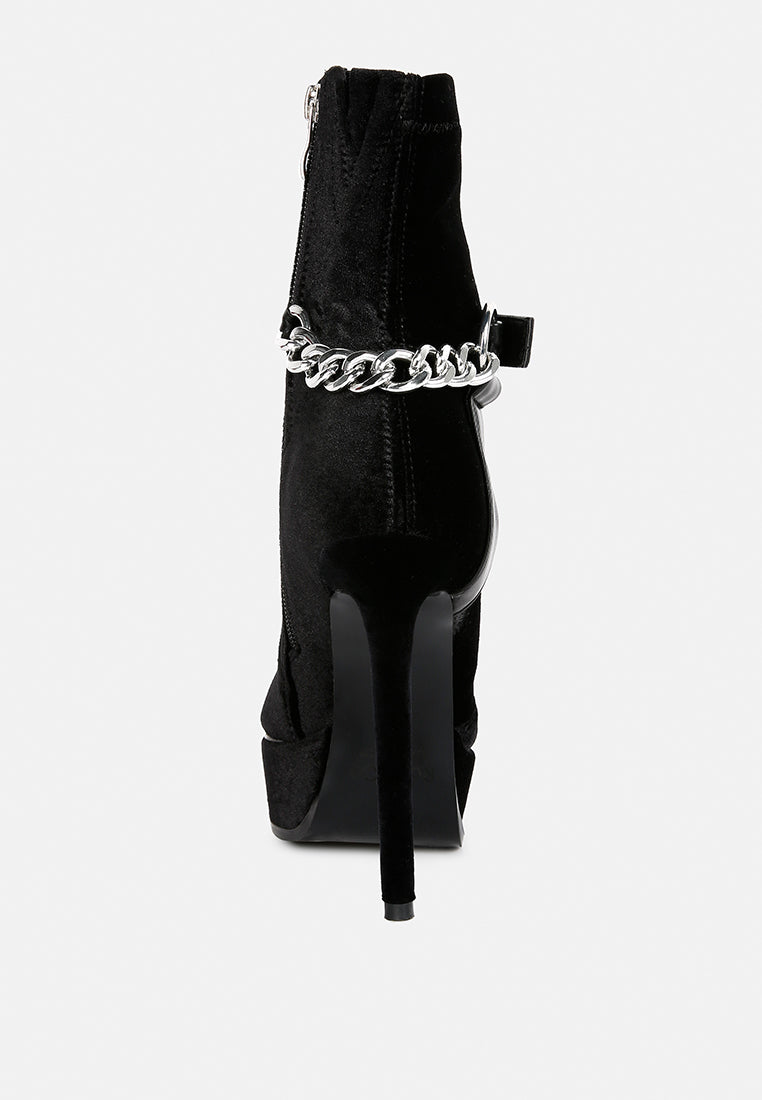 Zeppelin High Platform Velvet Ankle Boots - Glamourous Grace
